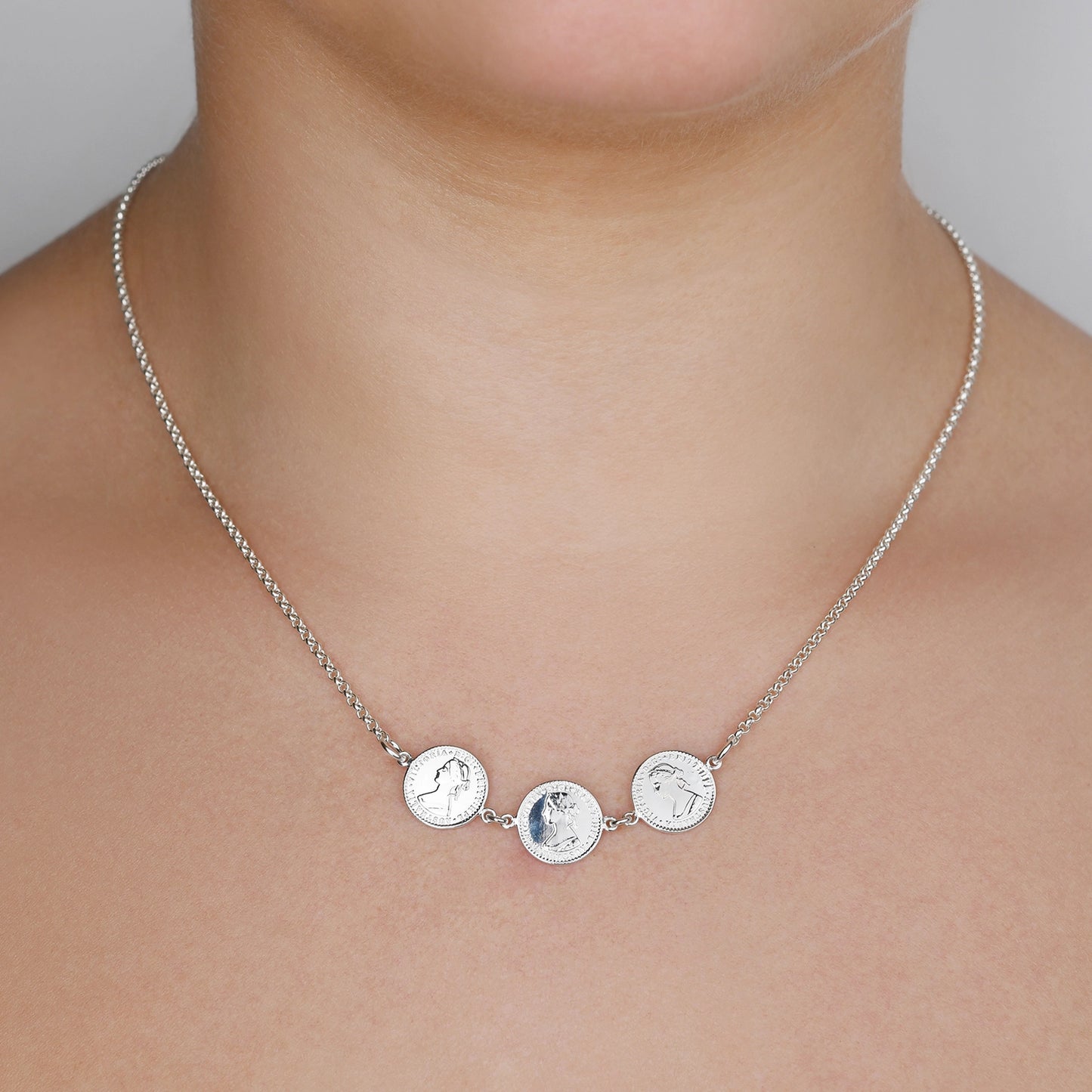 VT TRIPLE COIN NECKLACE