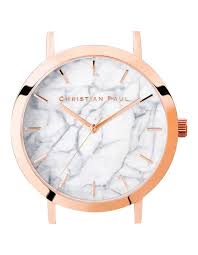CHRISTIAN PAUL 35MM WHITE MARBLE DIAL & ROSE GOLD CASE - MAR-WHI-RG-35MM