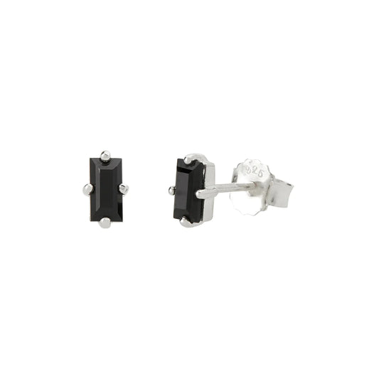 BLACK SPINEL BAGUETTE STUDS