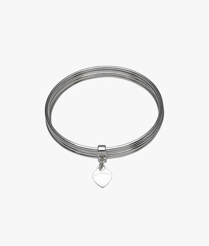 VT 5-STACK BANGLE WITH FLAT HEART