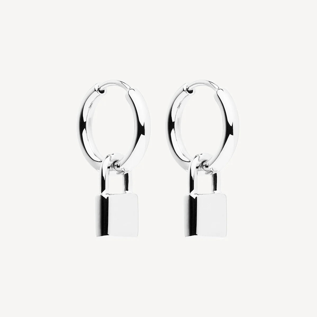 LOVE LOCK HUGGIE EARRINGS