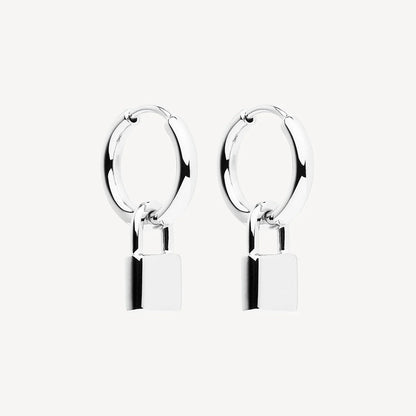 LOVE LOCK HUGGIE EARRINGS