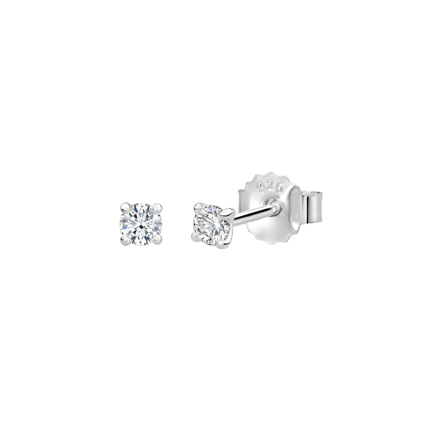 3MM WHITE TOPAZ STUDS
