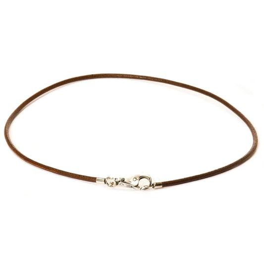 LEATHER NECKLACE, BROWN, WITHOUT LOCK