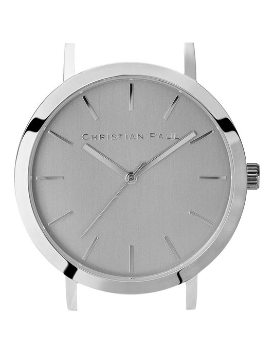 CHRISTIAN PAUL 43MM CAPITAL BRUSHED SILVER DIAL & SILVER CASE - CAP-SIL-SIL-43MM