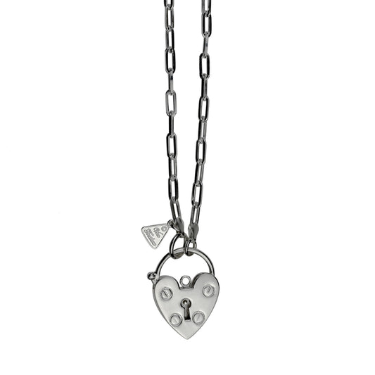 VT HEART PADLOCK STATEMENT NECKLACE