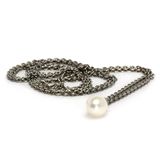 FANTASY SILVER NECKLACE WITH  WHITE PEARL