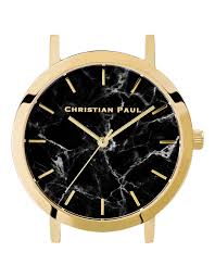 CHRISTIAN PAUL 43MM BLACK MARBLE DIAL & GOLD CASE - MAR-BLK-GLD-43MM