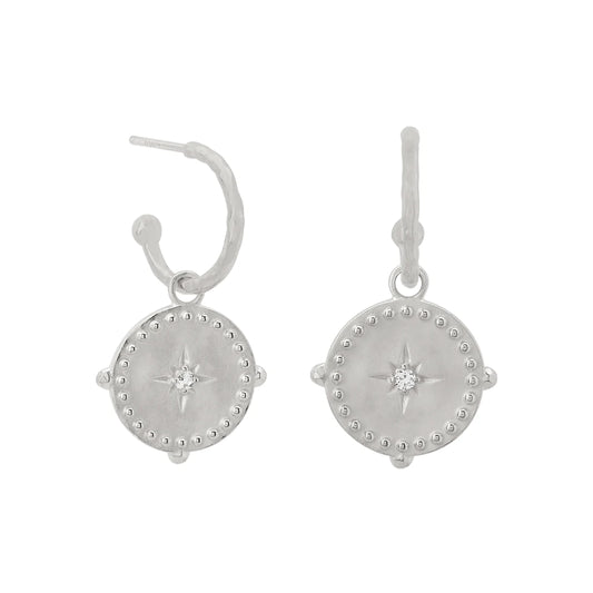 SMALL WHITE TOPAZ HOOP