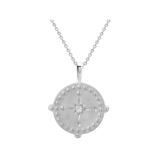 PENDANT WHITE TOPAZ DISC NECKLACE