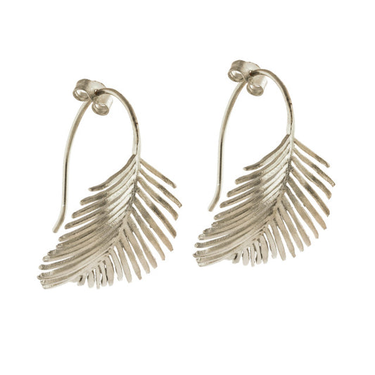 ALEX MONROE PALM LEAF HOOK EARRINGS